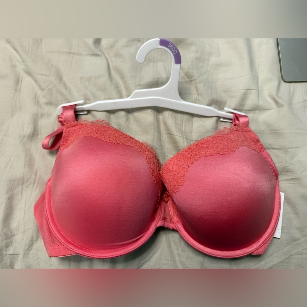 NWT Auden Women’s Pink Demi Coverage Bra - Size 38DD - Picture 1 of 8